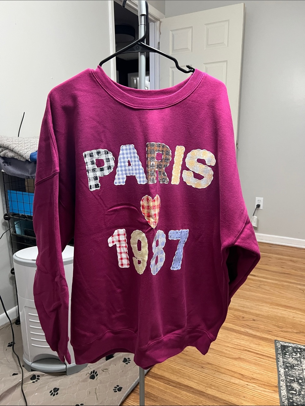 Women's Magenta 'Paris 1987' Graphic nwot Sweatshirt